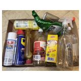 Tray Lot Containing Assorted Cleaners & More