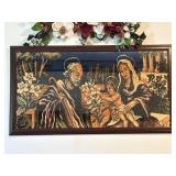 40ï¿½ x 21ï¿½ Framed Velvet Wall Decor Mary, Joseph,