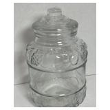 Vintage KIG Indonesian Clear Glass Cookie Jar