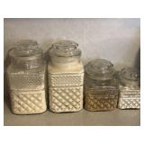 Set of 4 Anchor Hocking Wexford Glass Canisters