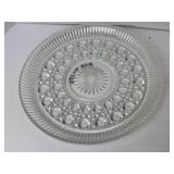 Vintage Pressed Glass Platter Diamond button
