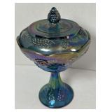Indiana Glass Carnival Glass Pedestal Covered