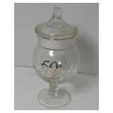 Clear Glass Candy Dish 50th Anniversary