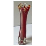MCM 6 Finger Swung Art Glass Vase