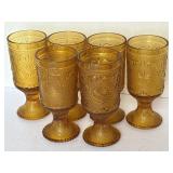 Vintage Tiara Indiana Glass Amber Sandwich Footed