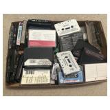 Box of assorted vintage cassette tapes