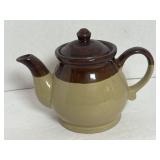 Vintage Brown Tan Stoneware Pottery Teapot Coffee
