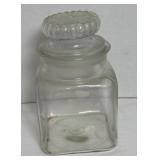 Vintage Clear Glass Canister With lid