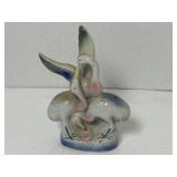 Vintage Ceramic Ornament Swan Family Figurine