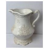 Vintage Ivory Christmas Snowflake Pitcher