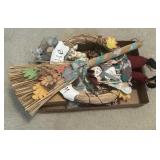 Box lot of assorted fall decor