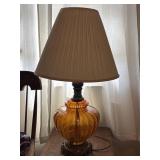 Vintage Amber Glass Table Lamp