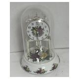 Waltham Anniversary Clock Roses Porcelain Base