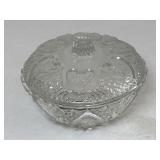 VINTAGE Pressed Glass KIG Candy Dish & Lid Heart