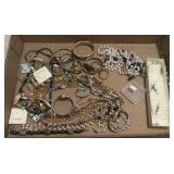 Box lot of assorted costume jewelry
