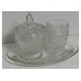 3 pc-Vintage Anchor Hocking Glass Wexford Crystal