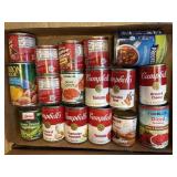 Tray Lot of Assorted Canned Items-Dates Unknown