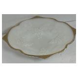 gold trimmed Anchor Hocking grape milk glass