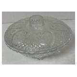 Crystal Candy Dish With Lid 6.5" Opening 3" Flat