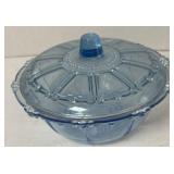 Vintage KIG Oyster Pearl Blue 7ï¿½ Candy Dish Bowl