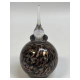 (B) Murano Style Black & Gold Flake Art Glass