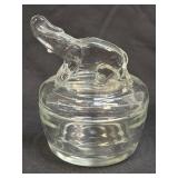 (B) Vintage Jeanette Glass ELEPHANT With Trunk Up