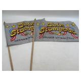 (F) 2 Dixie Stampede Dinner Attraction Flags 12"