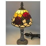 (B) Indian Rose Tiffany Style Accent Table Lamp