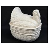 (B) Ceramic Turkey Shaped Storage Pot - White