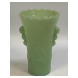 (C) Vintage Jadeite Green Vase Art Deco Style