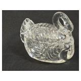 (A) Mini Swan On A Nest Clear Glass Trinket Box
