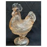 (A) Vintage Westmoreland Pink Glass Rooster