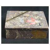 (A) Vintage Rectangular Soap Stone Trinket Box