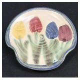 (A) Handmade Pottery Spoon Rest With Tulip Hand
