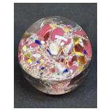 (A) VINTAGE LARGE HAND BLOWN GLASS PAPERWEIGHT