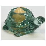 (B) Vintage Indiana Green Glass Turtle Votive