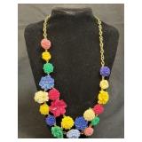 (SC) TALBOTS MULTI-COLOR FLORAL BOUQUET COLLAR