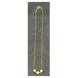 (SC) 16" Goldtone Necklace With Faux Pearl Beads