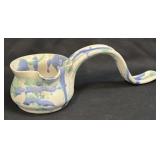 (B) Handmade Stoneware Pottery Ladle Signed