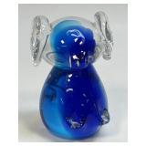(B) Hand Crafted Blue Glass Koala Bear Figurine