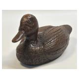 (B) RED MILL Hand Carved Mallard Wood Duck