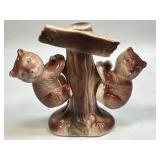 (C) Vintage 2 Bears on a Tree - Ceramic Salt &