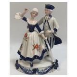 (B) Vintage Blue and White Colonial Couple