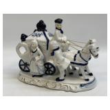 (B) Vintage Blue White Porcelain Colonial Couple