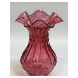 (C) Fenton Small Cranberry Ruffled Top and Dot