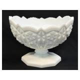 (A) Vintage Kemple Toltec Milk Glass White Oval