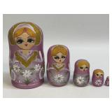 (C) Russian Matryoshka Vintage Wooden Nesting