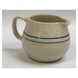 (B) Antique Stoneware Blue Band Pottery Crock