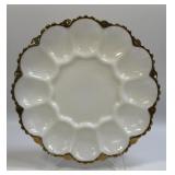 (B) Vintage Anchor Hocking Milk Glass Deviled Egg