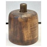 (A) Round Wooden Butter Mold w/ Flower Design 3.5"
